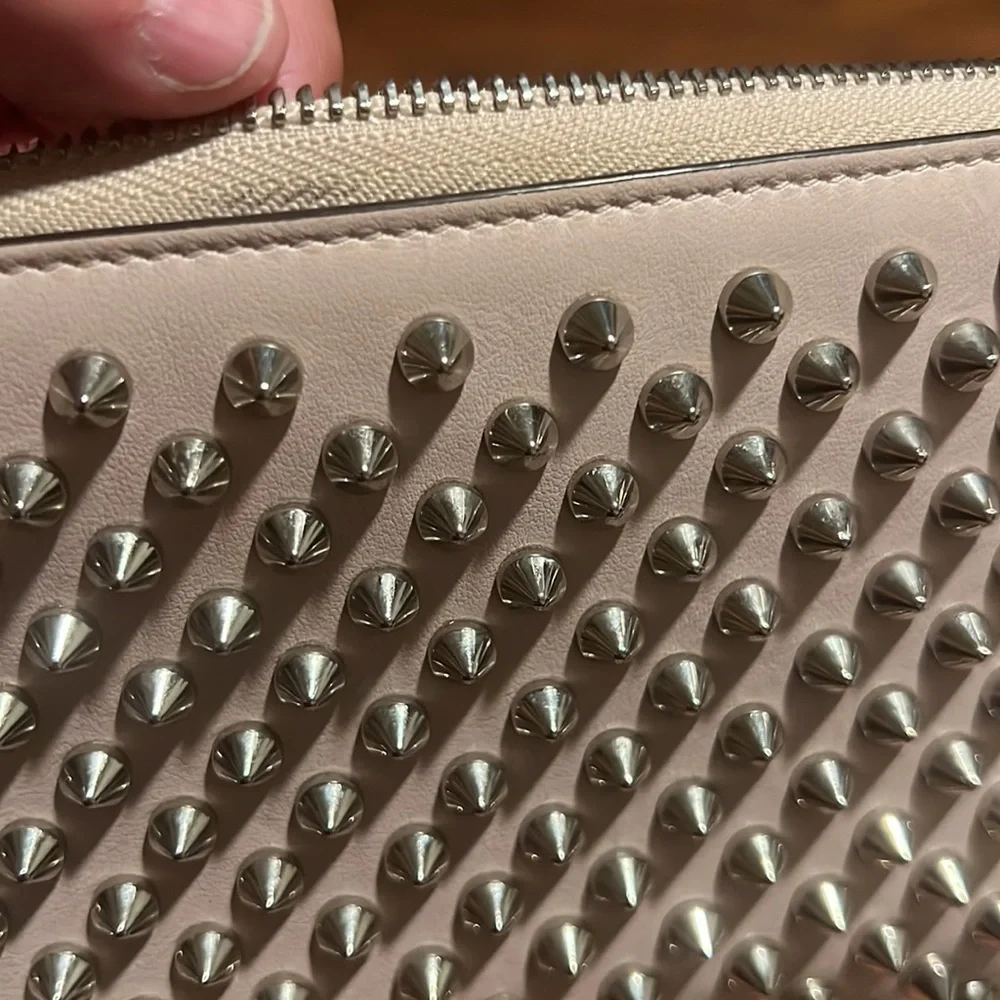 EUC Authentic Christian Louboutin Panettone pale pink zippy wallet and dust bag